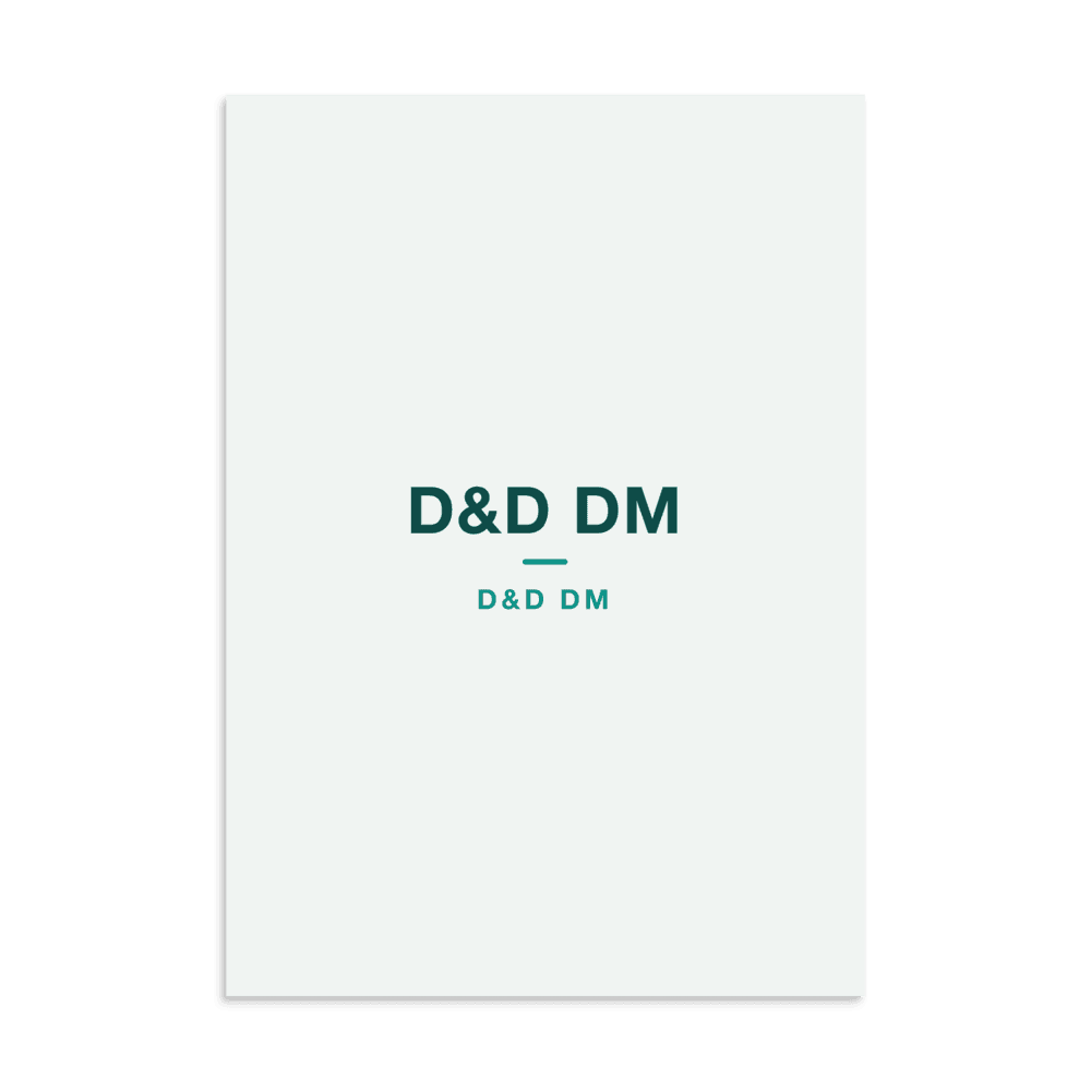 D&D DM Poster — D&D DM