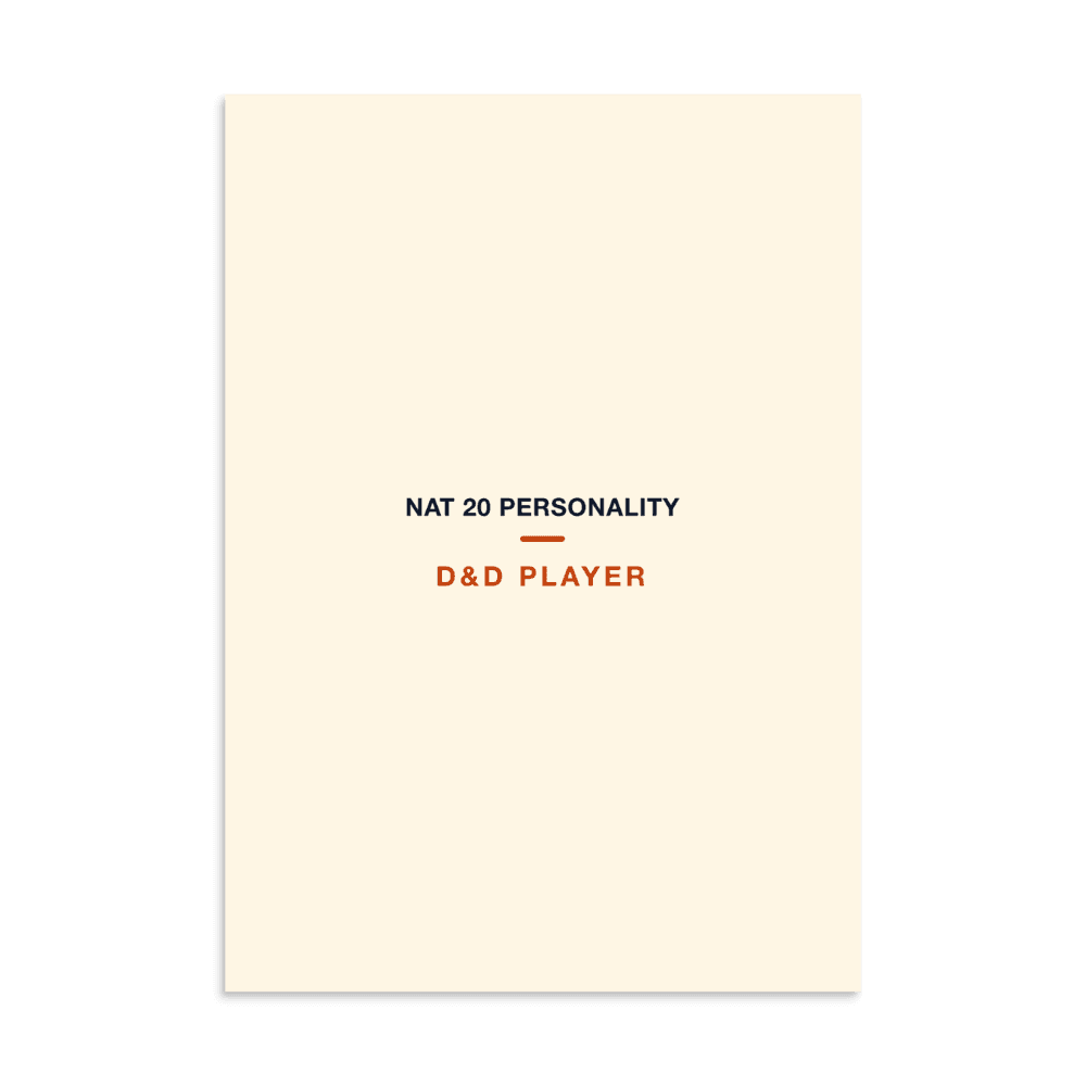 D&D Player Poster — Nat 20 Personality