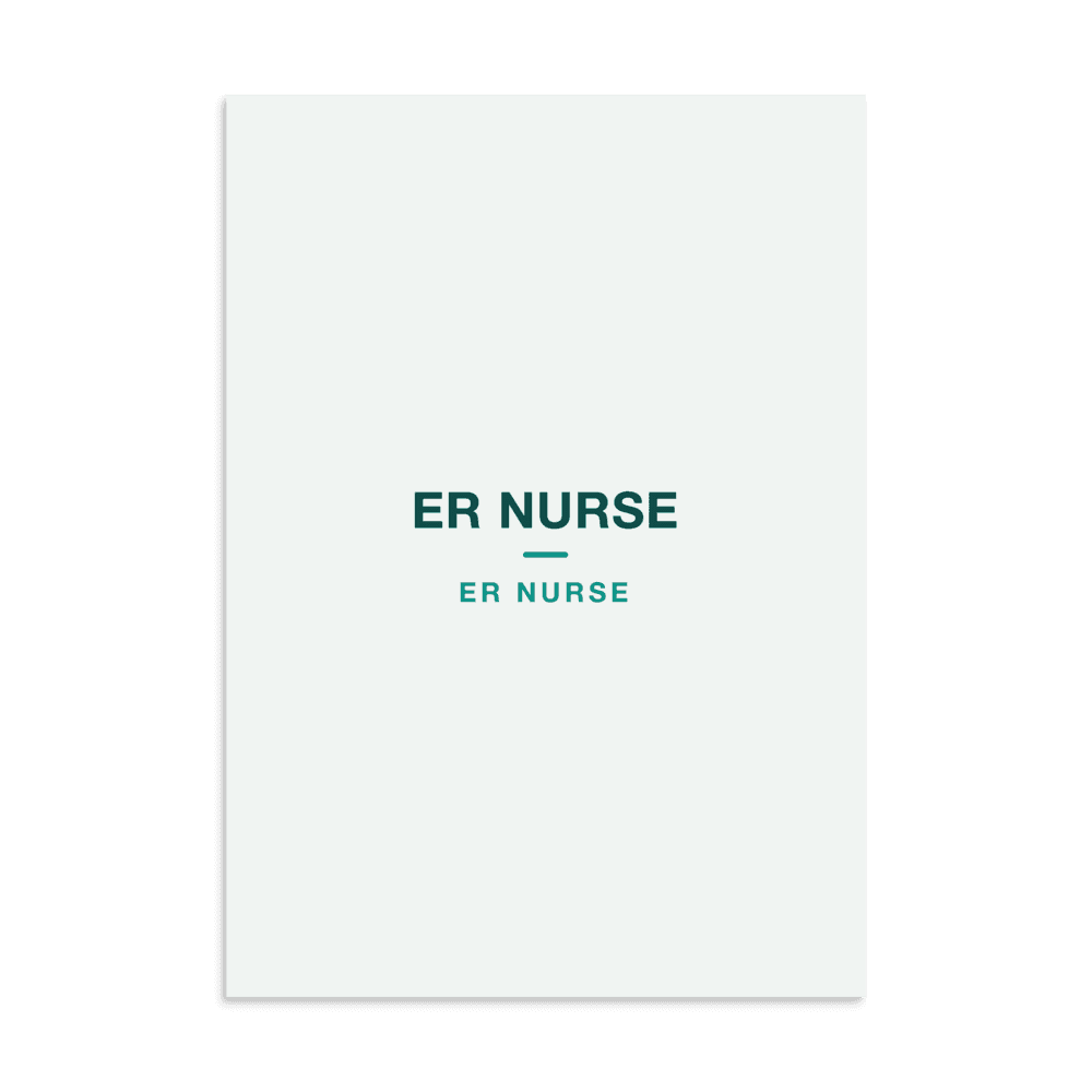 ER Nurse Poster — ER NURSE