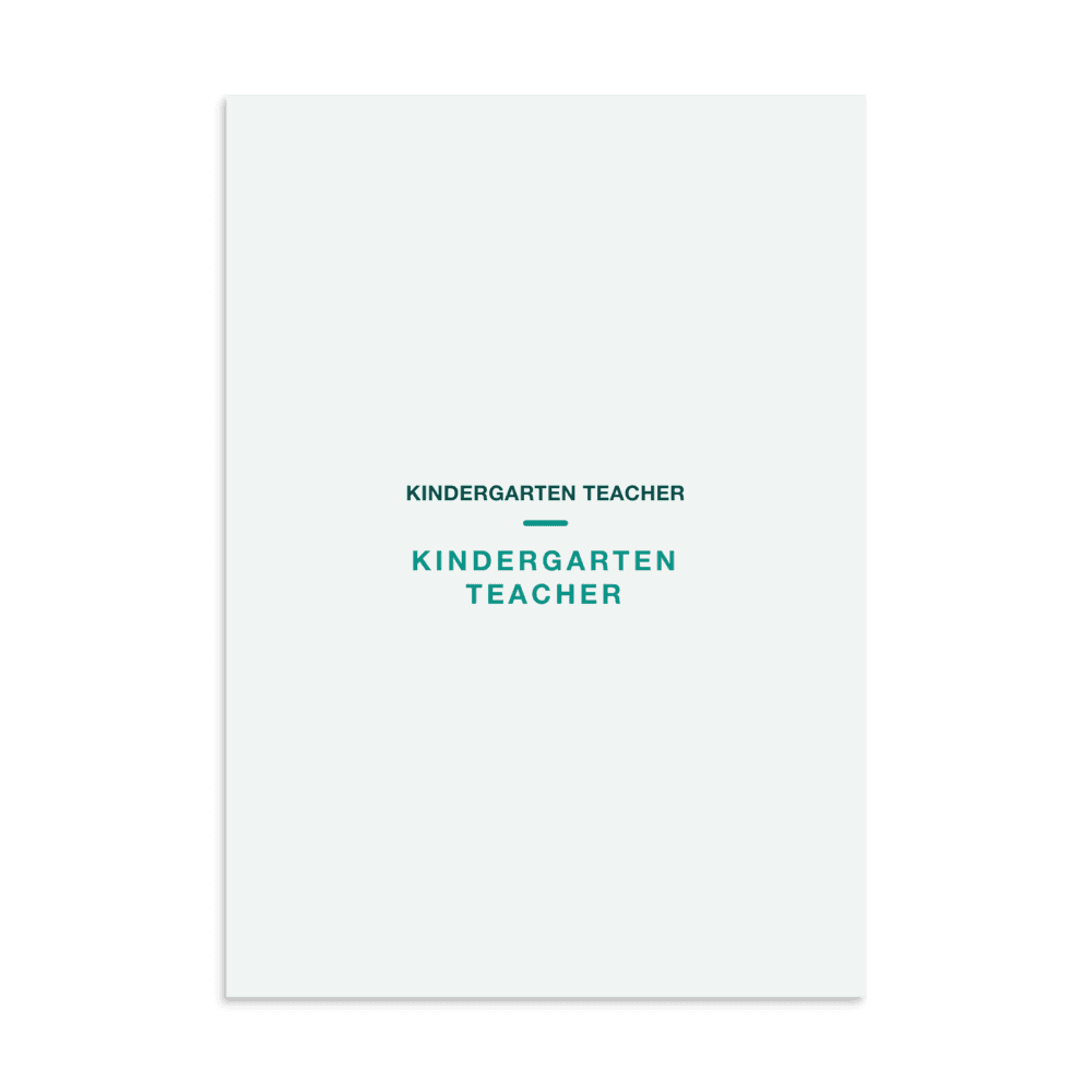 Kindergarten Teacher Poster — KINDERGARTEN TEACHER