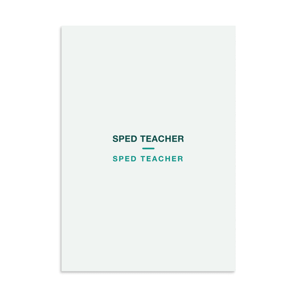 SPED Teacher Poster — SPED TEACHER
